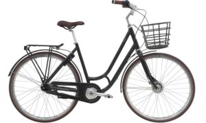 Centurion Aura Dame 56 cm i blank sort med kurv og 7 gear