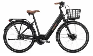 Winther Spirit unisex elcykel i mat sort med 7 gear, integreret batteri og forkurv